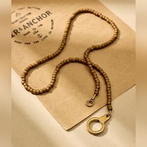 Air & Anchor Stainless Steel One of a Kind, Kinda Necklace 18" Brown Beads